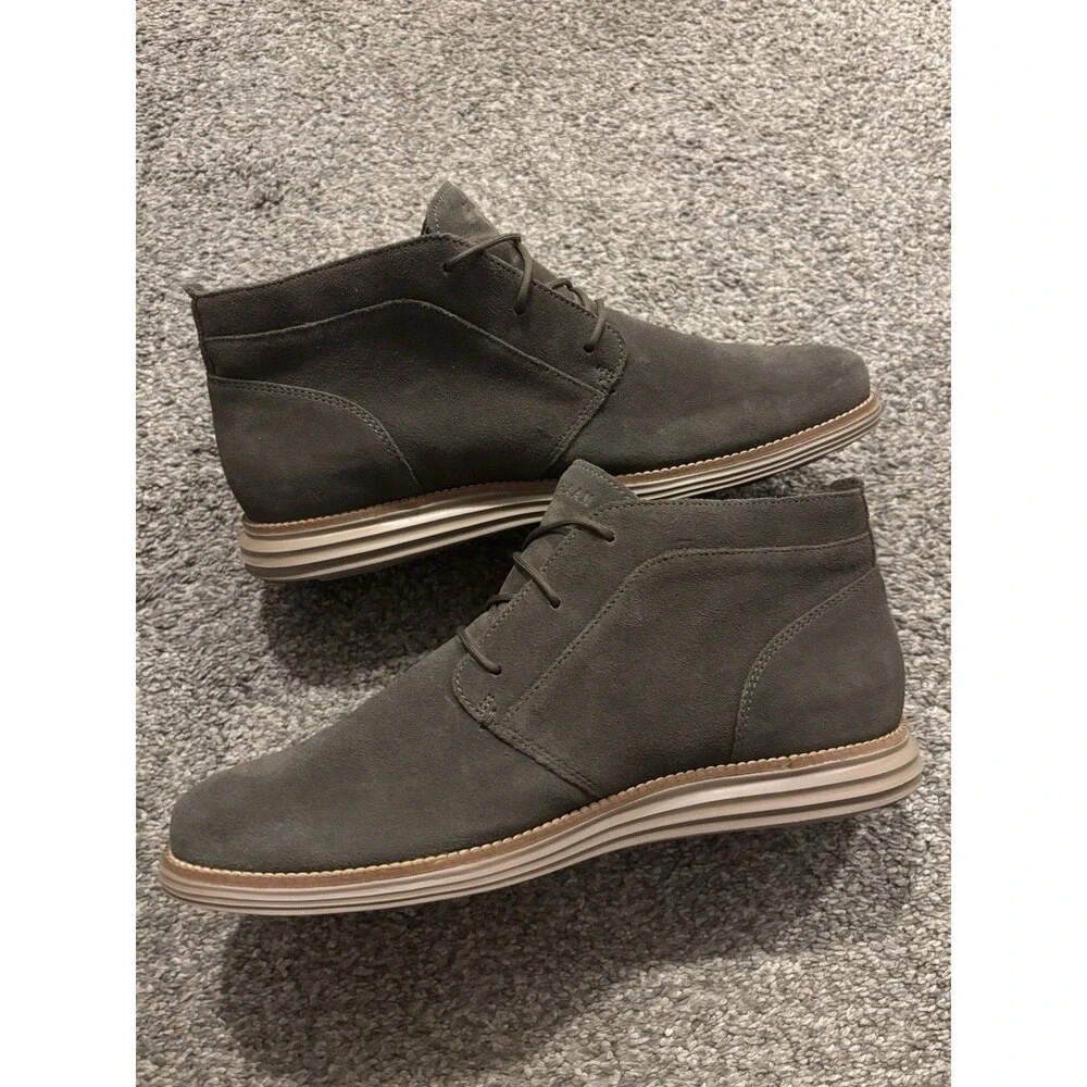 Cole Haan Mens Original Grand Chukka Boots Deep Olive Suede C37664 Size 10.5